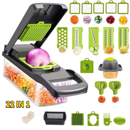 22-in-1 Multifunctional Vegetable Cutter – Manual Food Slicer, Chopper & Grater