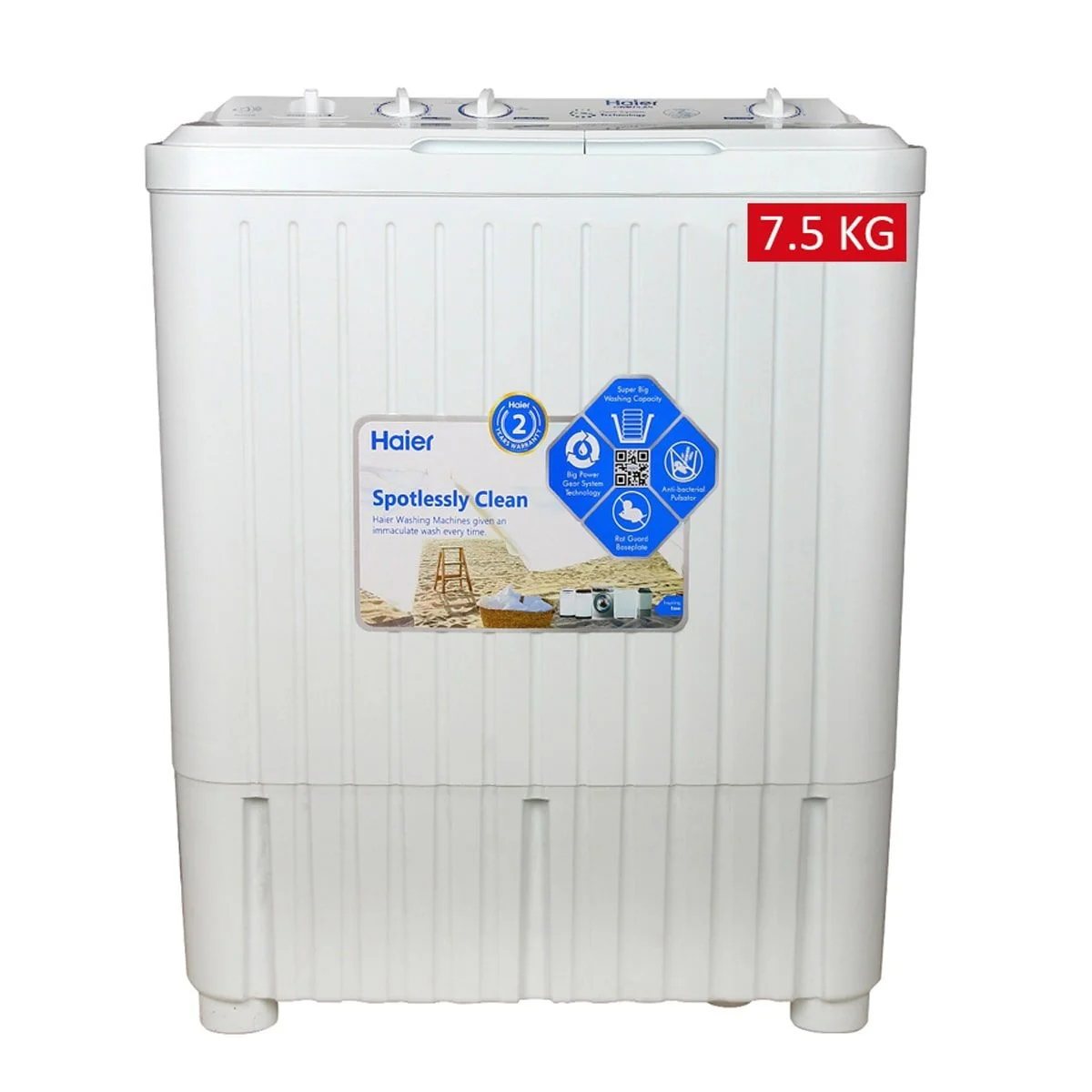 Haier HWM 75-AS Washing Machine Twin Tub 7.5 KG
