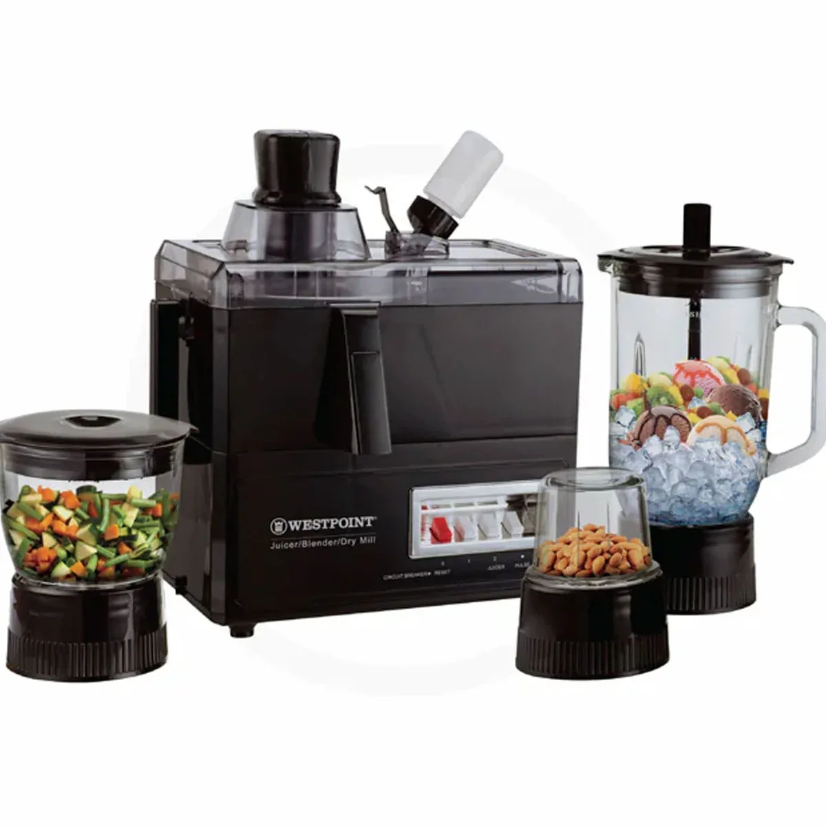Westpoint Official 4 in 1 Deluxe Juicer, Blender  and  Dry Mill WF-8824