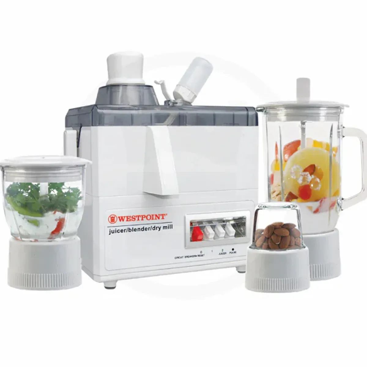 Westpoint Official 4 in 1 Deluxe Juicer, Blender  and  Dry Mill WF-8814